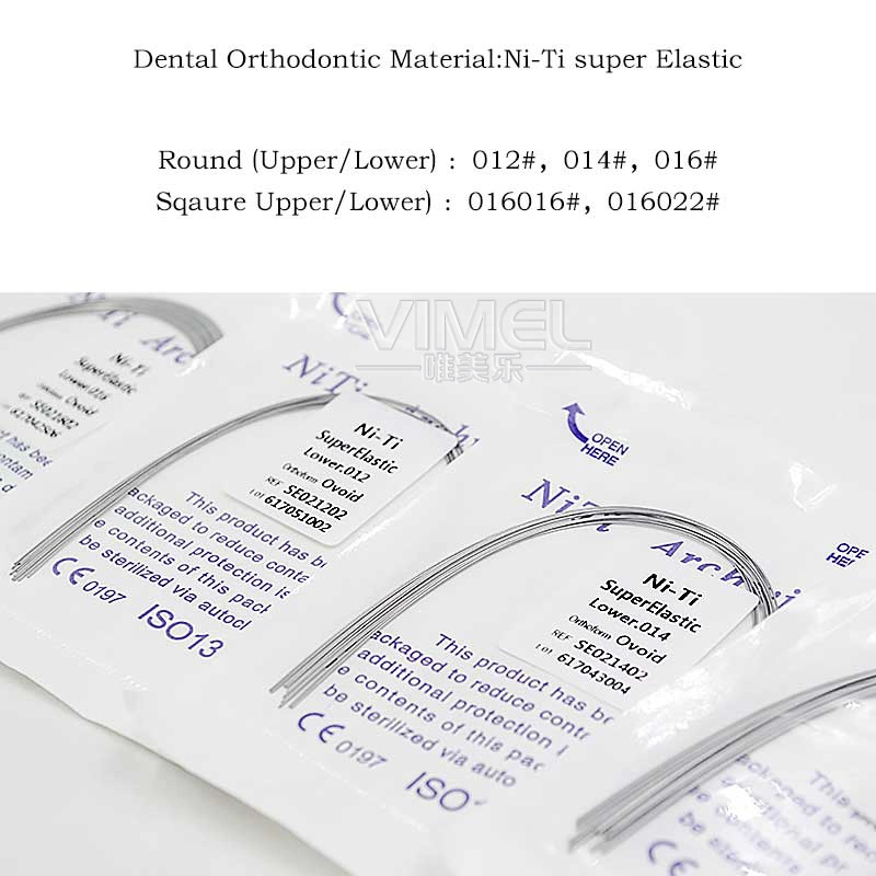 Orthodontic Dental Super Elastic Wire Ovoid Form Niti Arch Wires Round