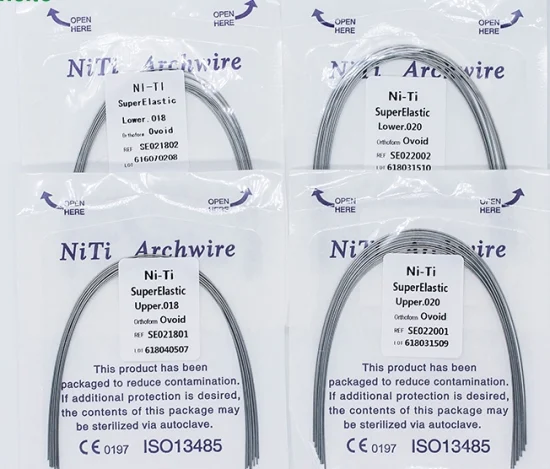 シリンダー内の歯科矯正器具 Australian Archires Niti Dental Arch Wire